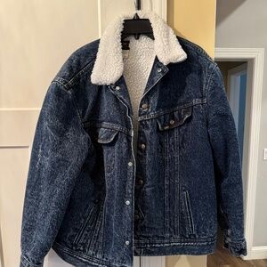 Lee Sherpa Lined Mens Jean Jacket - Large